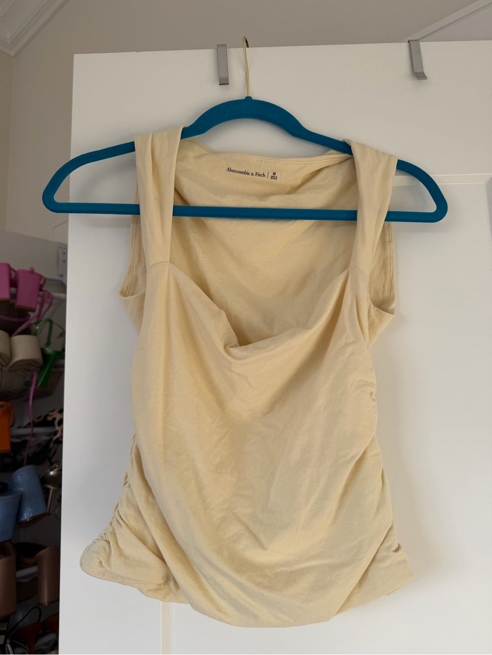 Abercrombie & Fitch Light Yellow Draped Tank